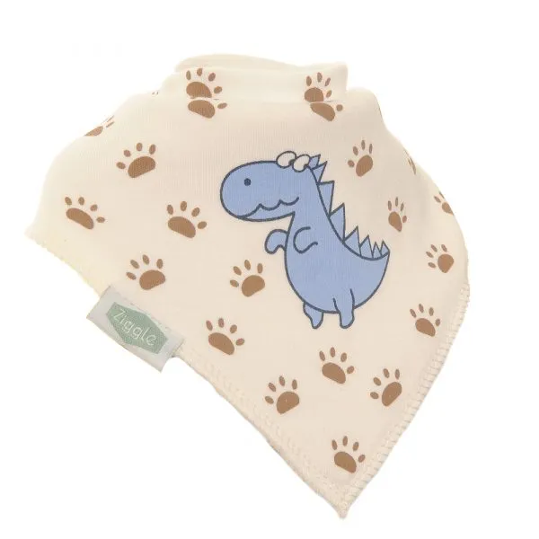Ziggle Baby Dino and Stars print 4 Pack Bandana Bib Set